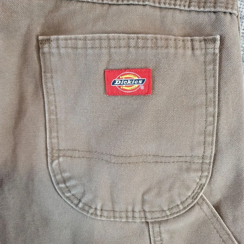 Dickies Canvas Carpenter Pants 29x33 Brown Utility Workwear High Rise No Tag